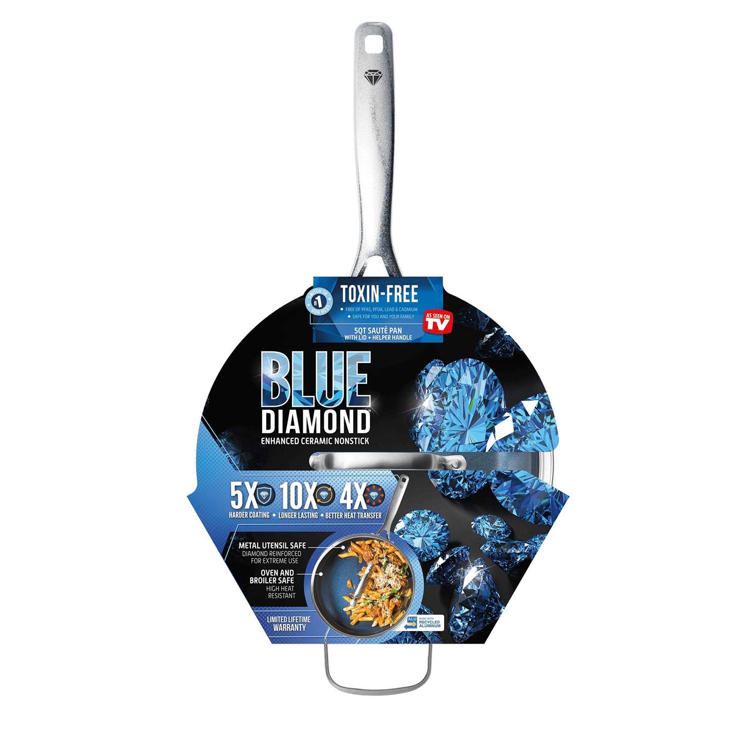 Blue Diamond 5 Quart Ceramic Saute Pan - Image 3