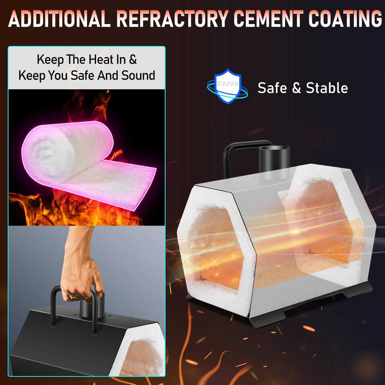 VEVOR Propane Forge Portable, Single Burner 2600°F Metal and Knife Forge - Image 3