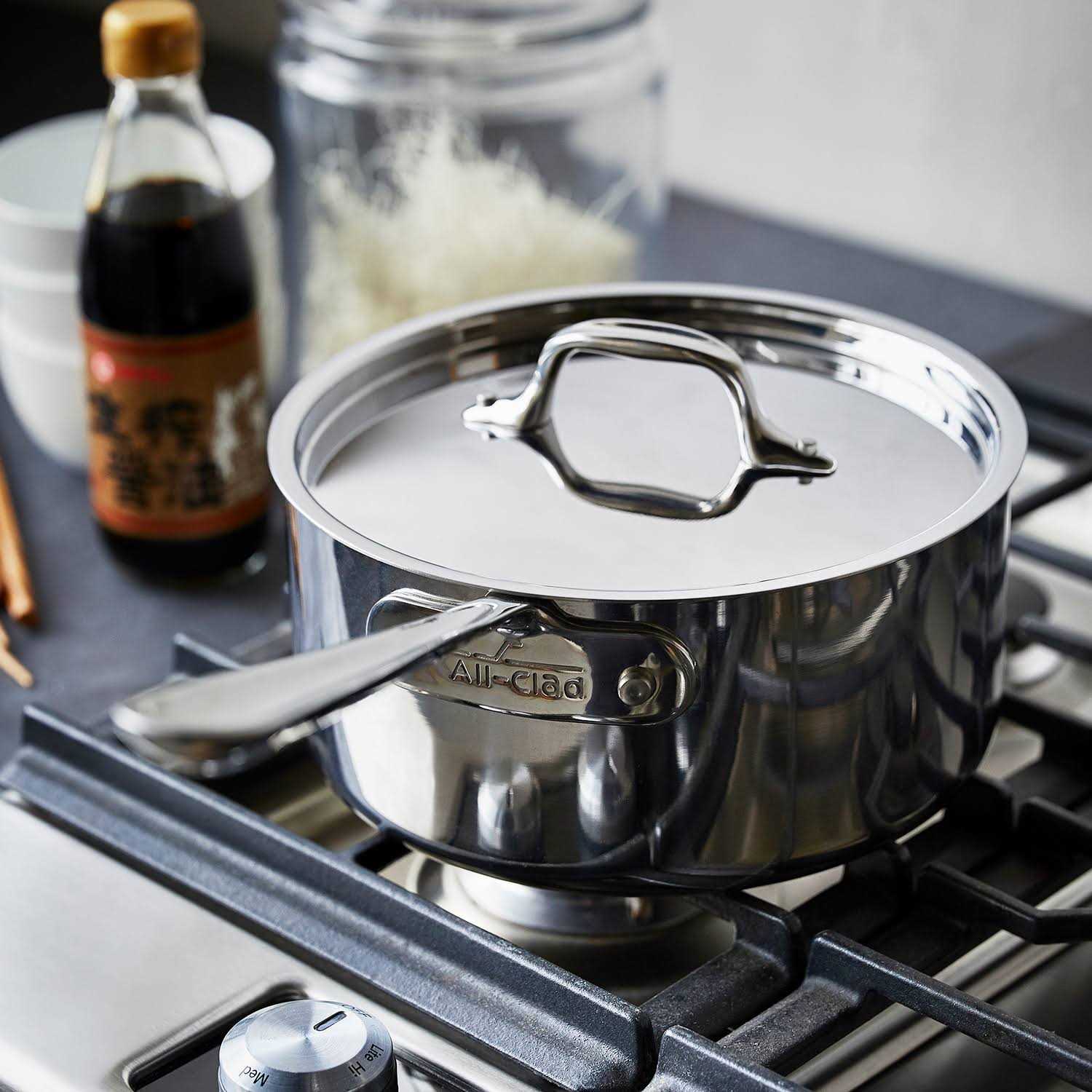 All-Clad D3 Stainless Steel Sauce Pan - Image 3
