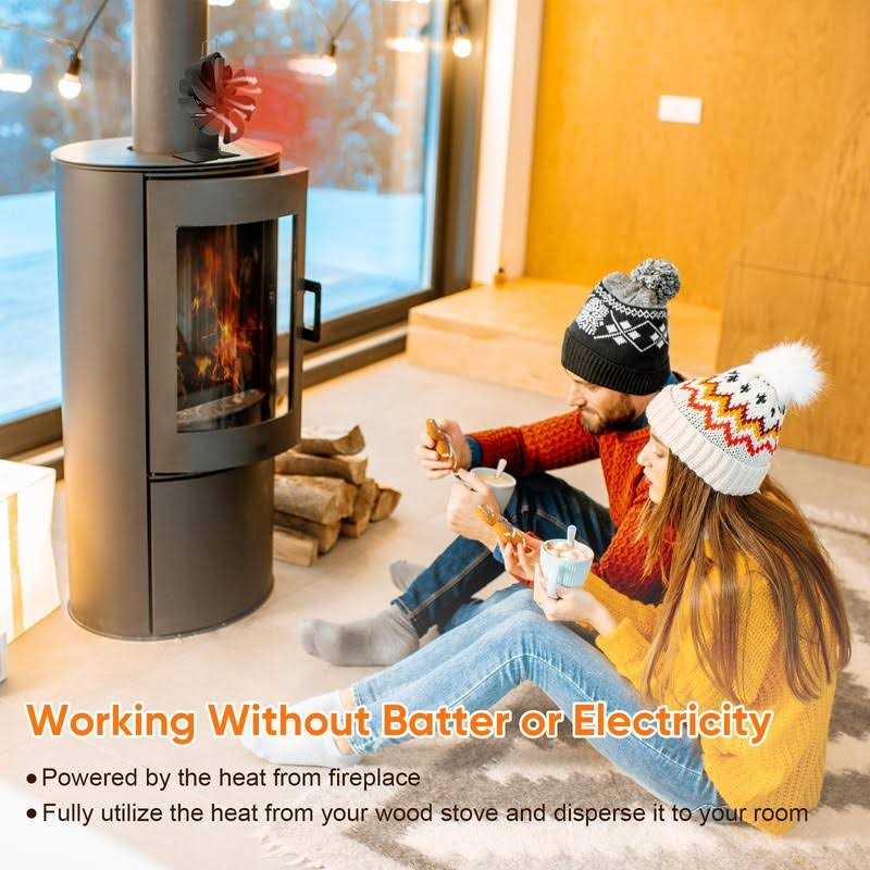 Newly Upgrade Wood Stove Fan for Buddy Heater + additional bracket Heat Powered Fireplace Fan for Mr Heater Propane Log Burner Wood Burning Stove - Image 3
