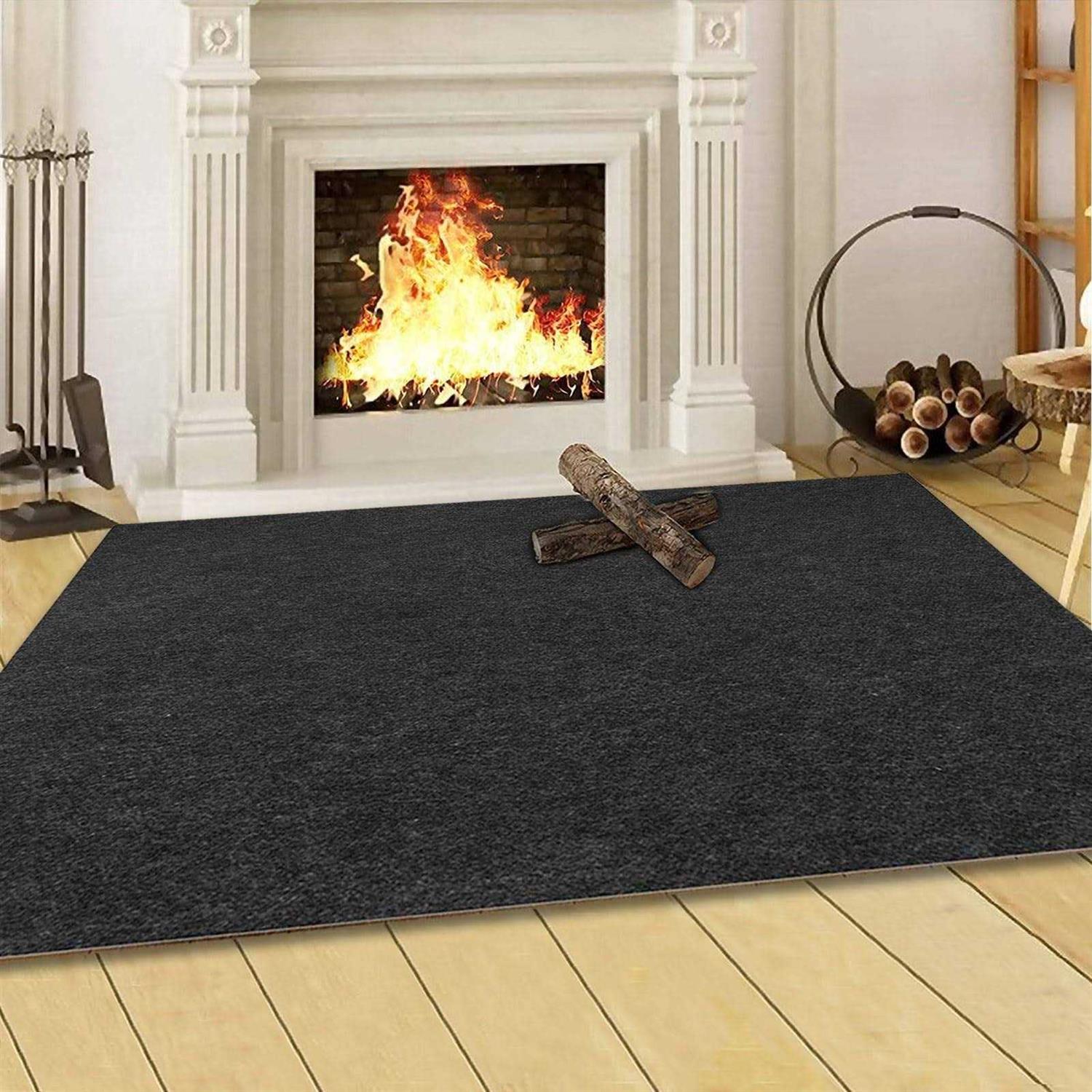 Besimple Fireproof Fireplace Hearth Rug Non Slip Protection Mat Flame Resistant Pad Protection - Image 5
