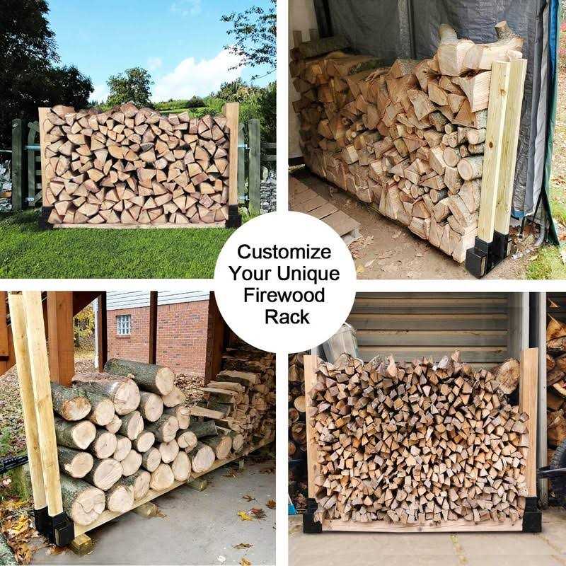 SnugNiture Outdoor Firewood Log Storage Rack Bracket Kit Adjustable Log Rack Holder - Image 5