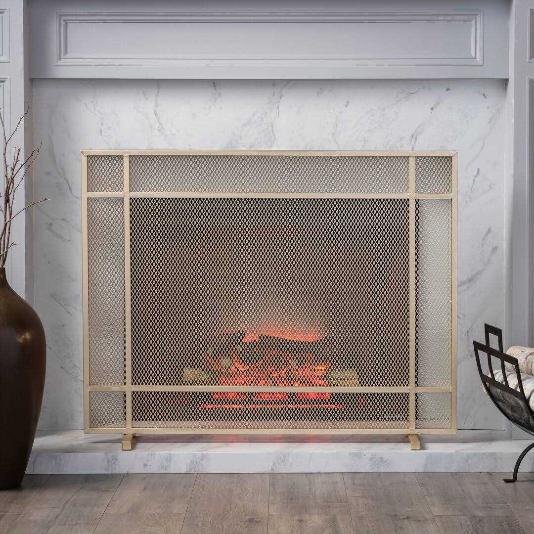 Erick Iron Fireplace Screen Home Loft Concepts Finish - Image 3