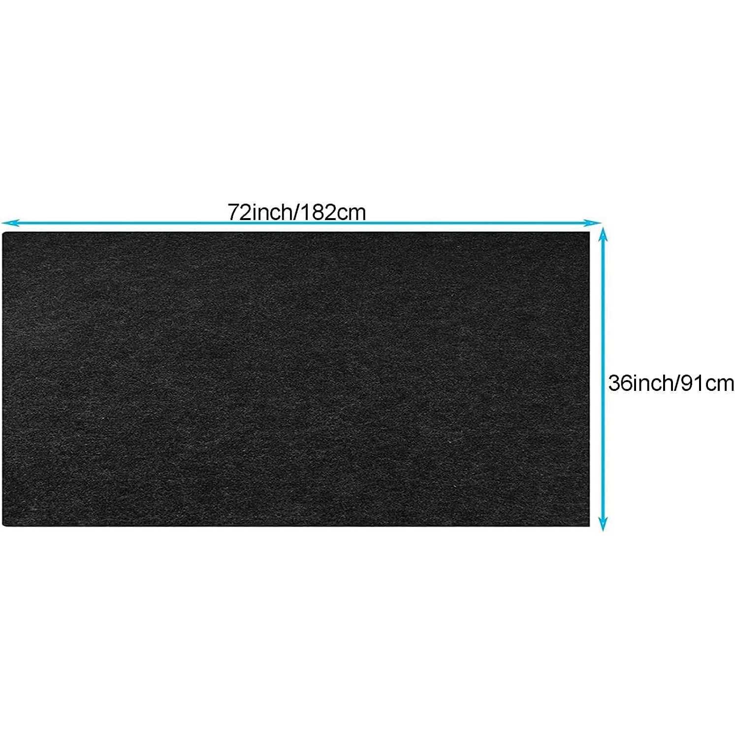 Fireplace Rug Fire Resistant Rectangular Fireproof Hearth Pads Polyester Trim Non Slip Wood Stove Mat - Image 3