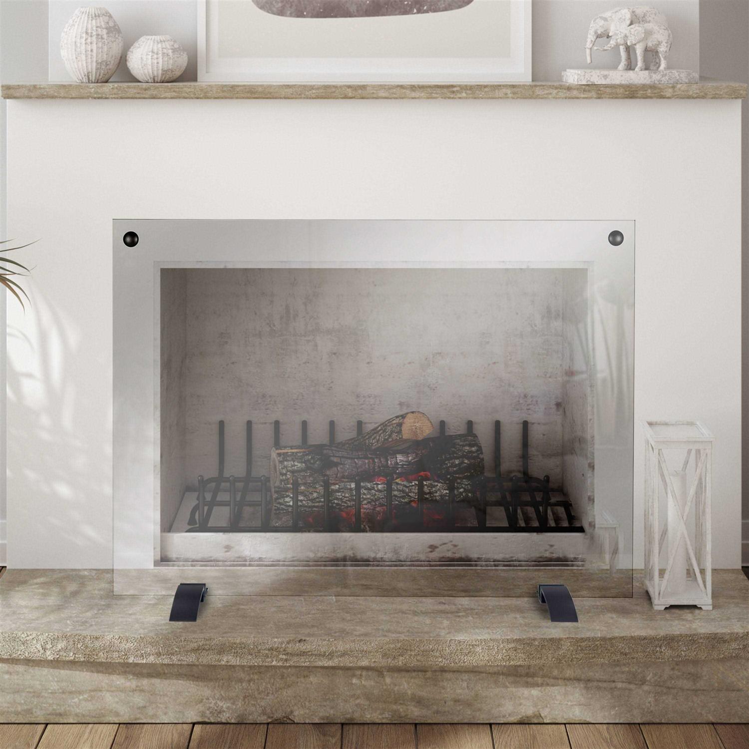 Pleasant Hearth Glass Fireplace Screen - Image 3