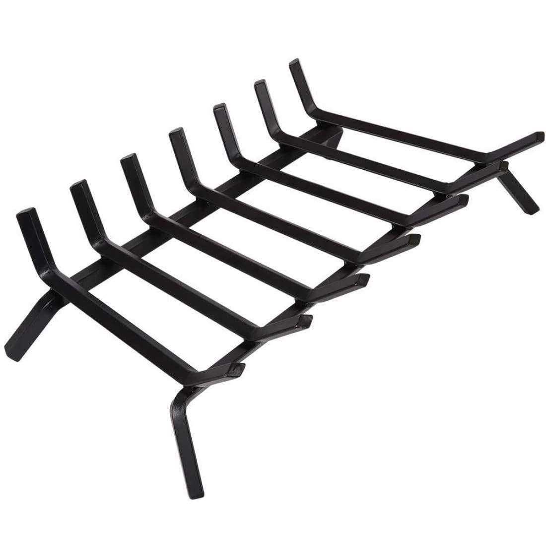 Amagabeli GARDEN & HOME Black Wrought Iron Fireplace Log Grate Wide Heavy Duty Solid Steel Indoor Chimney Hearth Bar Fire - Image 4