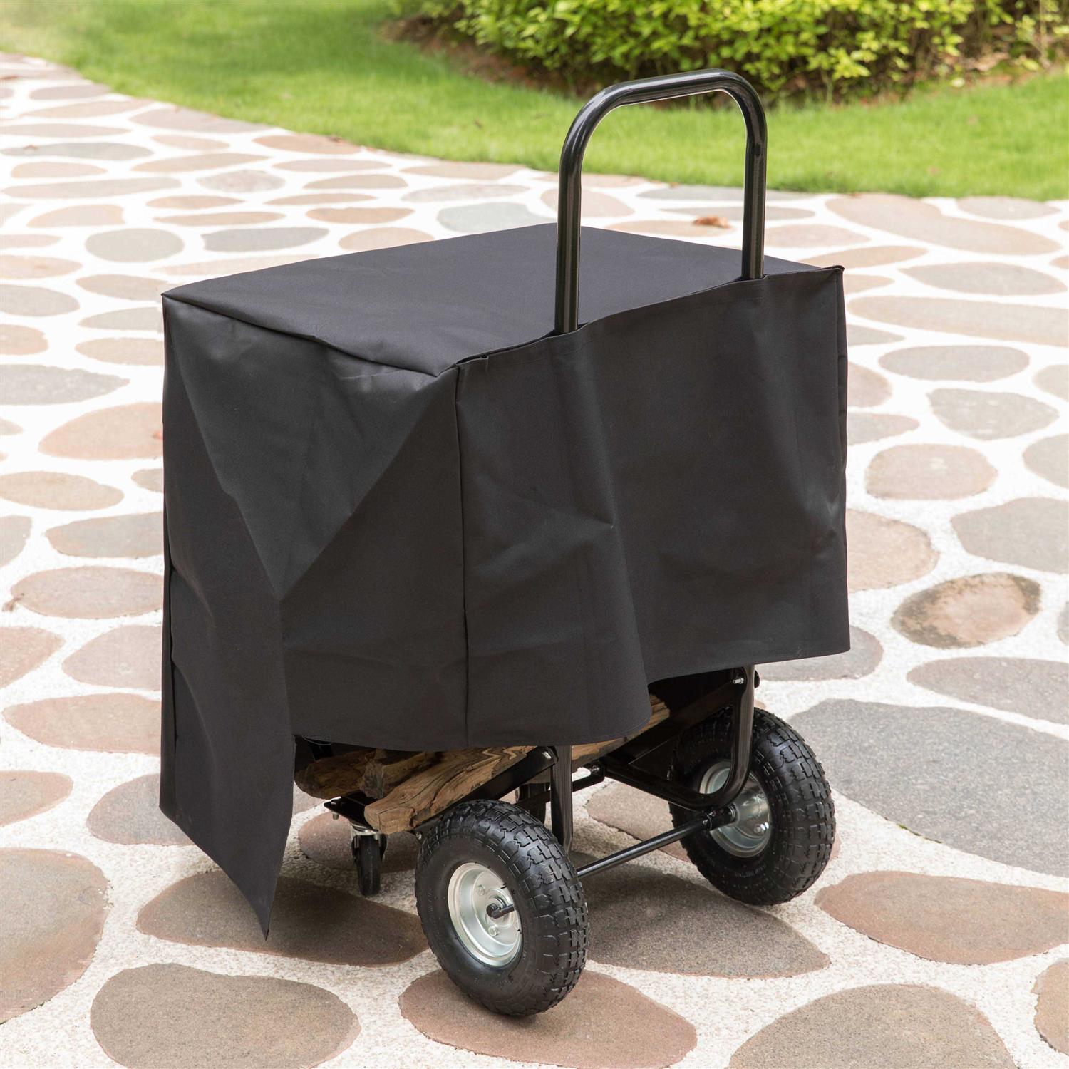 Gardenised Black Firewood Rack Outdoor Indoor Heavy Duty Firewood Carrier Wood Fireplace Tool Rack QI003733 - Image 5