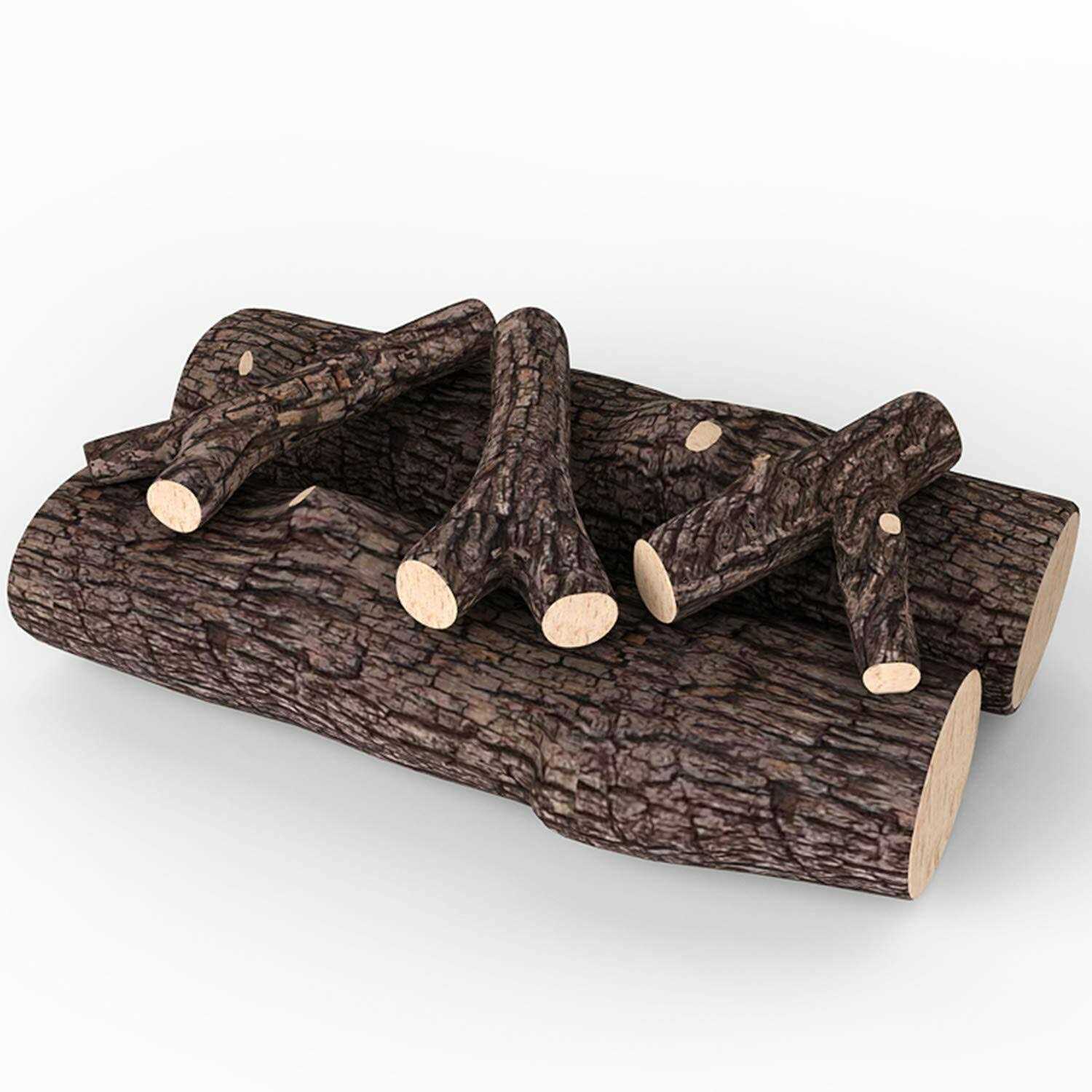 Regal Flame 5 Piece 16 Ceramic Wood Gas Fireplace Logs Logs for All Types of Indoor - Image 4