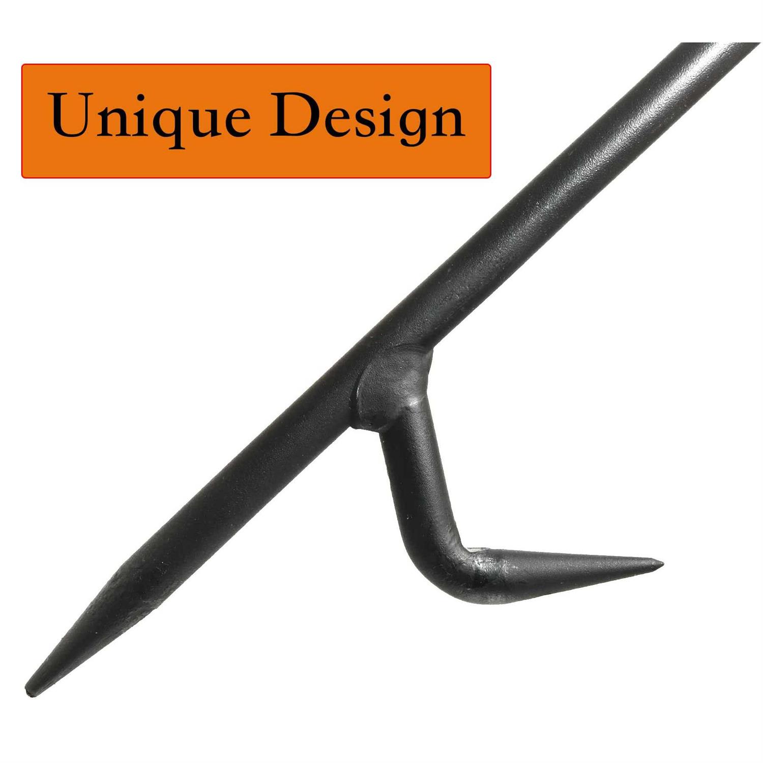 Fire Poker For Fireplace. 40 In Heavy Duty Fireplace Poker. Wrought Iron Steel Fire Pit Poker. Rust Resistant - Image 4