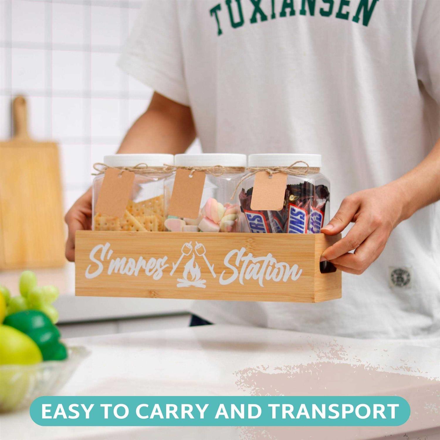 Smores Kit for Fire Pit Smores Caddy with Jar & Smores Sticks for Smores Maker - Image 4