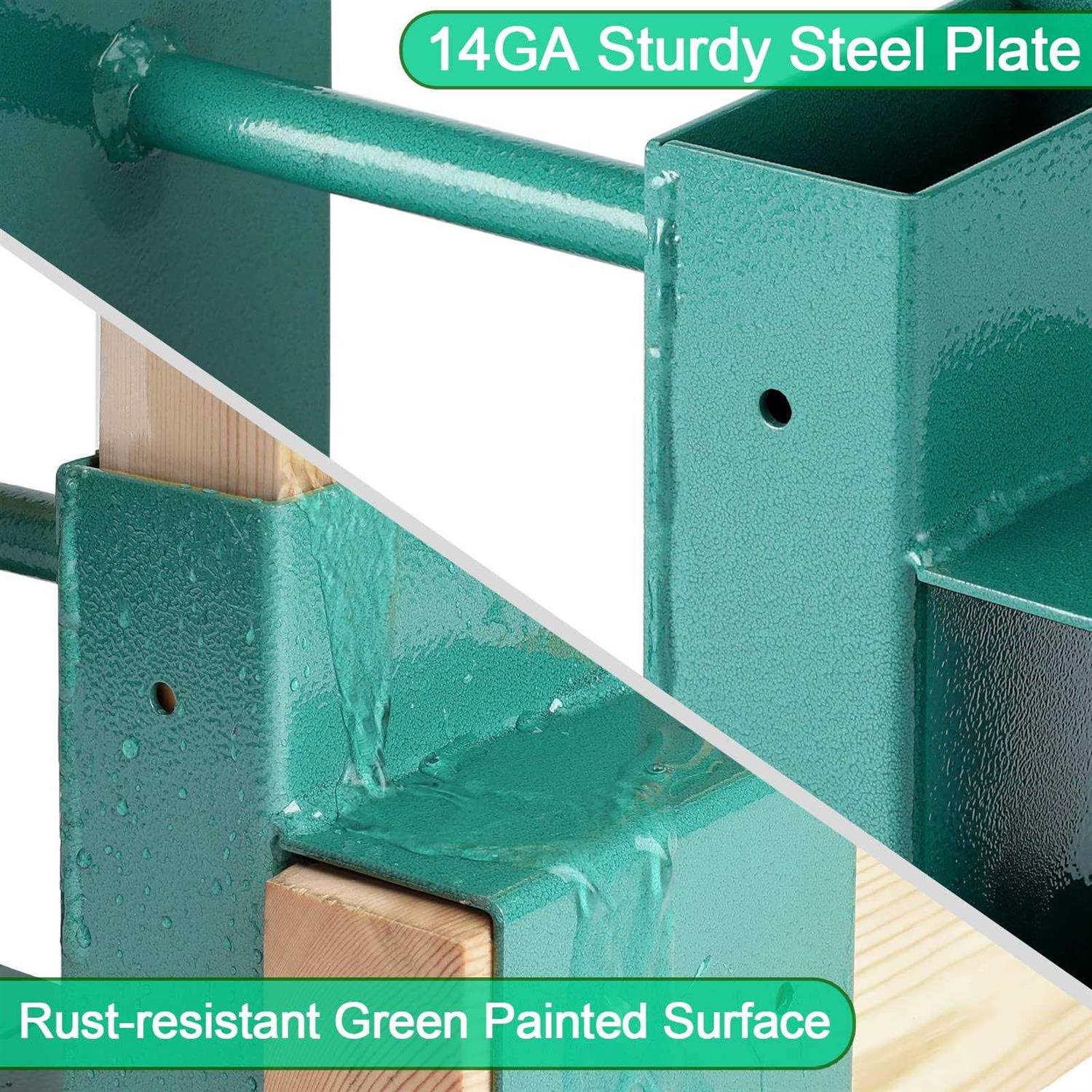 Mofeez Outdoor Firewood Log Storage Rack 2x4 Bracket Kit Fireplace Wood Storage Holder - Image 4