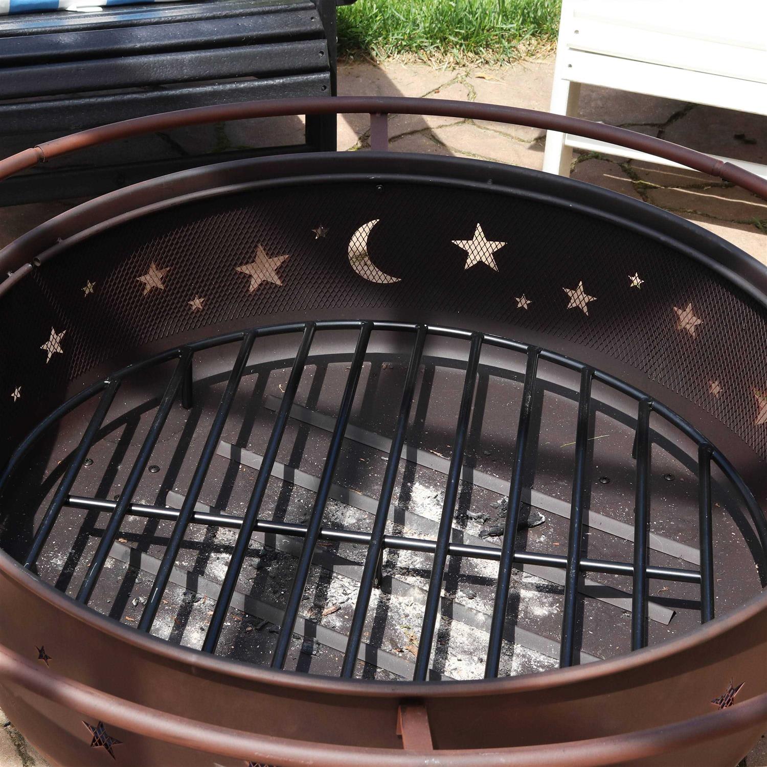 Sunnydaze Decor Round Steel Outdoor Fire Pit Grate - Image 5