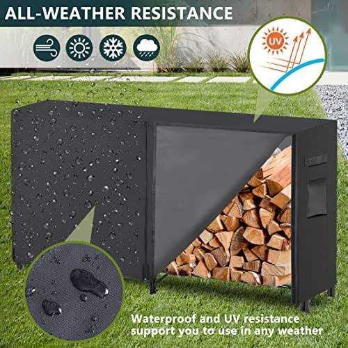 lafuria Firewood Log Rack with Cover Combo Set Outdoor Heavy Duty Storage Log Holder Wood Stacker - Image 5