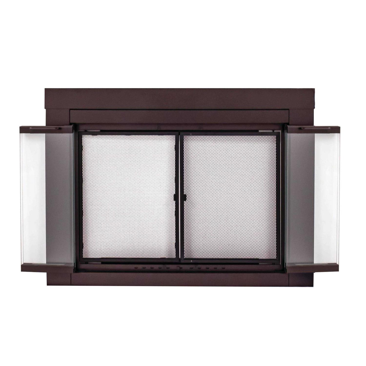 Pleasant Hearth Ascot Oil Rubbed Bronze Glass Fireplace Doors - Image 4