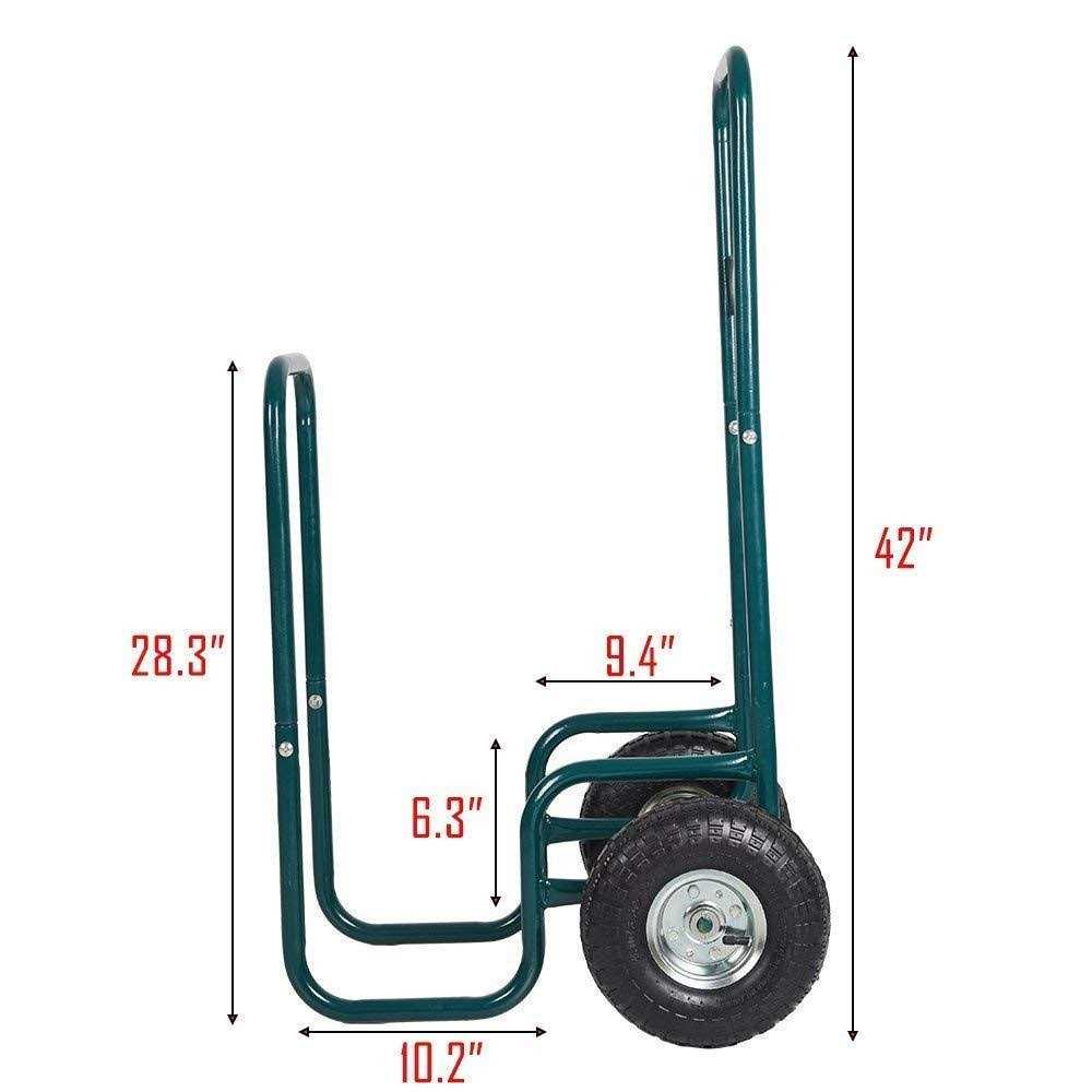 Livebest Firewood Log Cart Carrier Rolling Wood Mover Hauler Fire Rack Storage Holder Backyard Patio Garden - Image 3