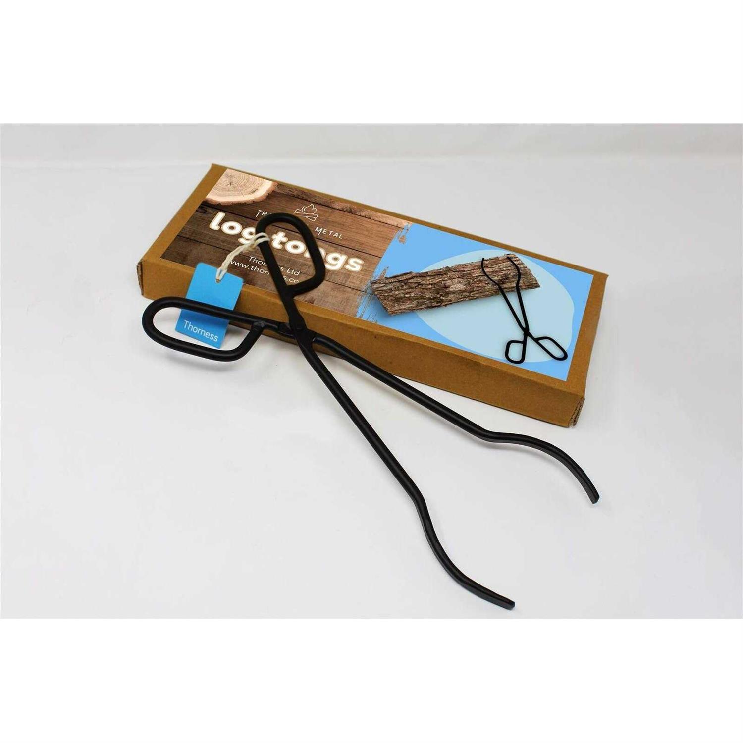 Black Heavy Duty Cast Iron Fire Place Log Tongs for Indoor Fire/Fire Pits Accessories/Tongs for Outdoor Stove/Long Logs Tweezers/Firewood Tongs - Image 4