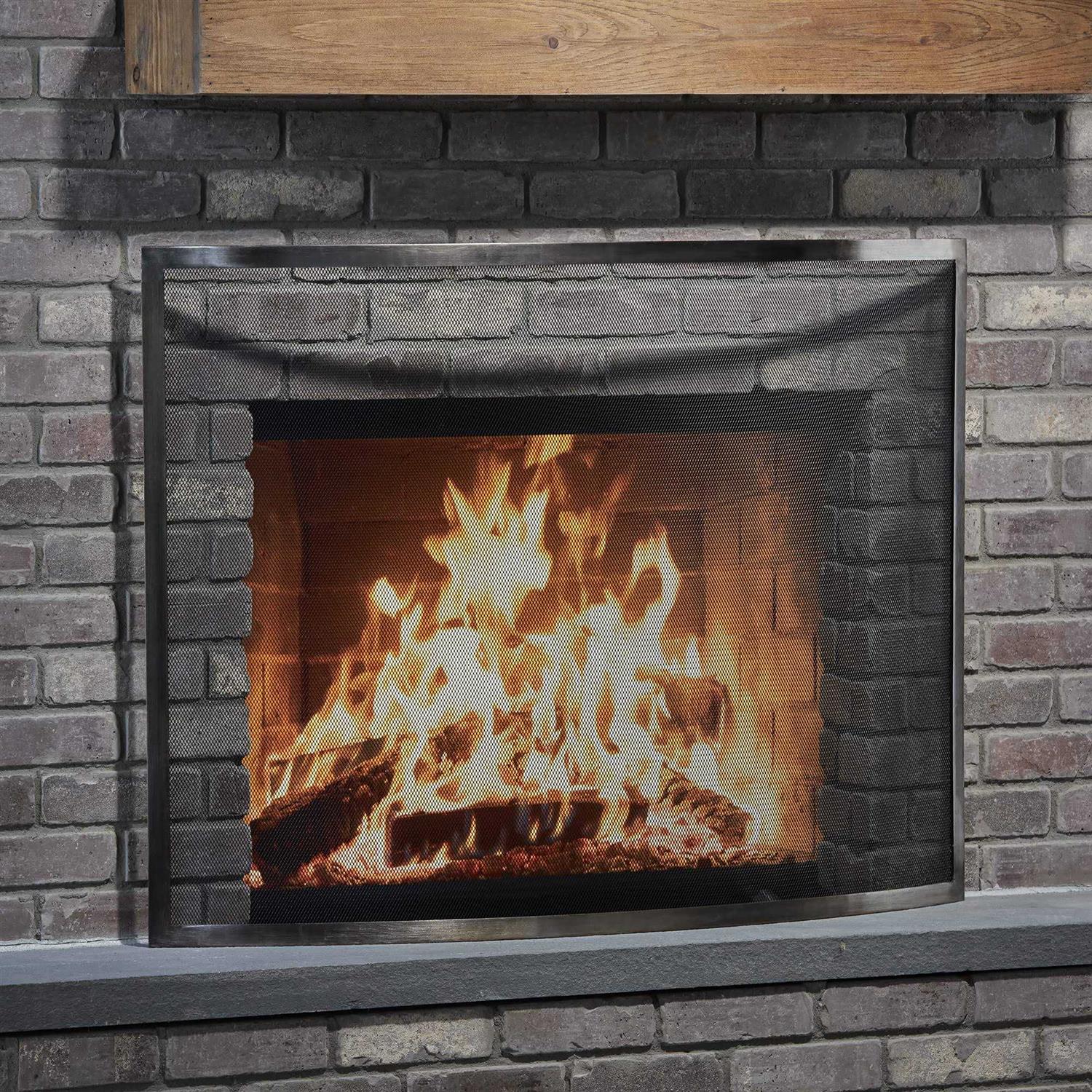 Uniflame Single Panel Curved Pewter Screen S-1613 - Image 4