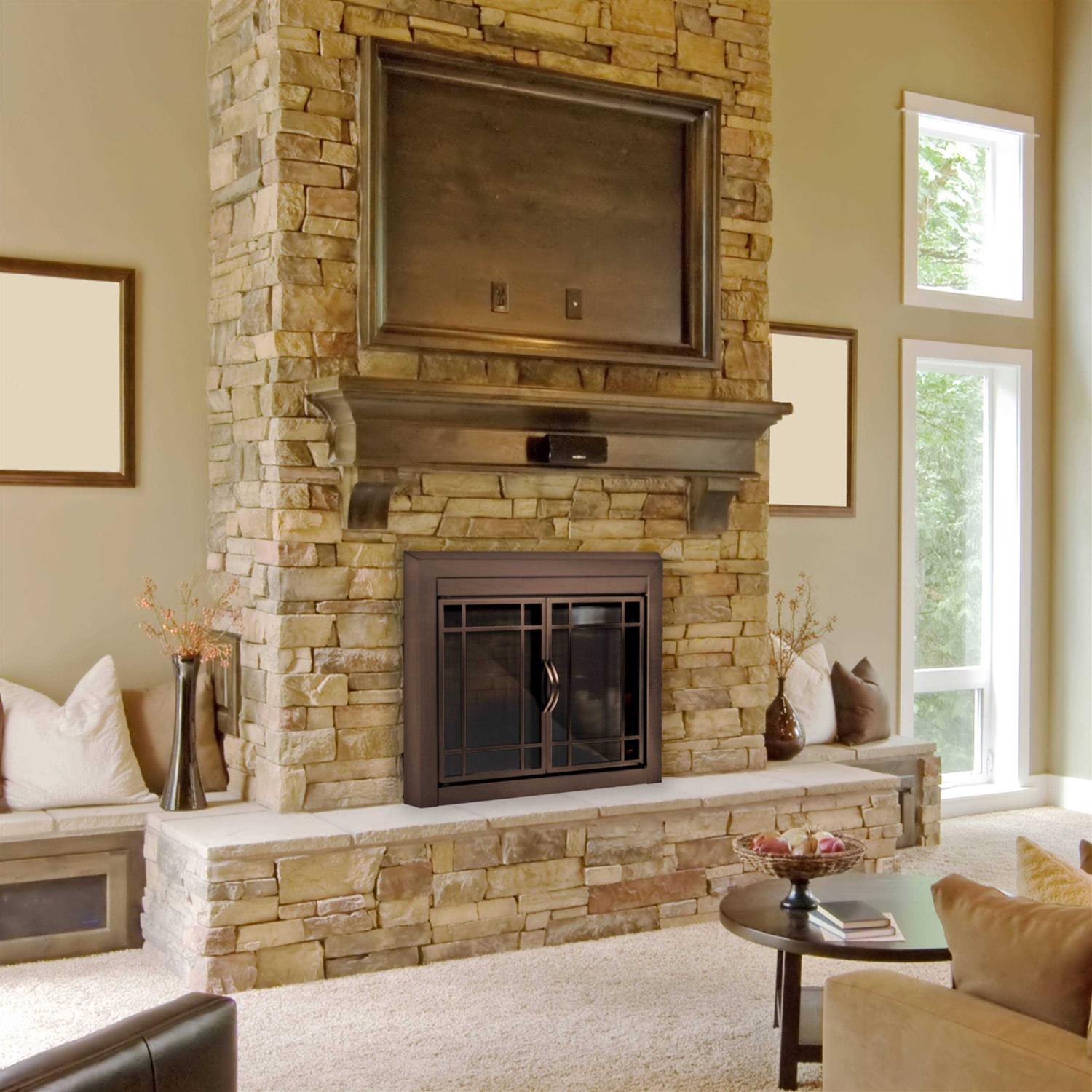 Pleasant Hearth Easton Glass Fireplace Doors - Image 5