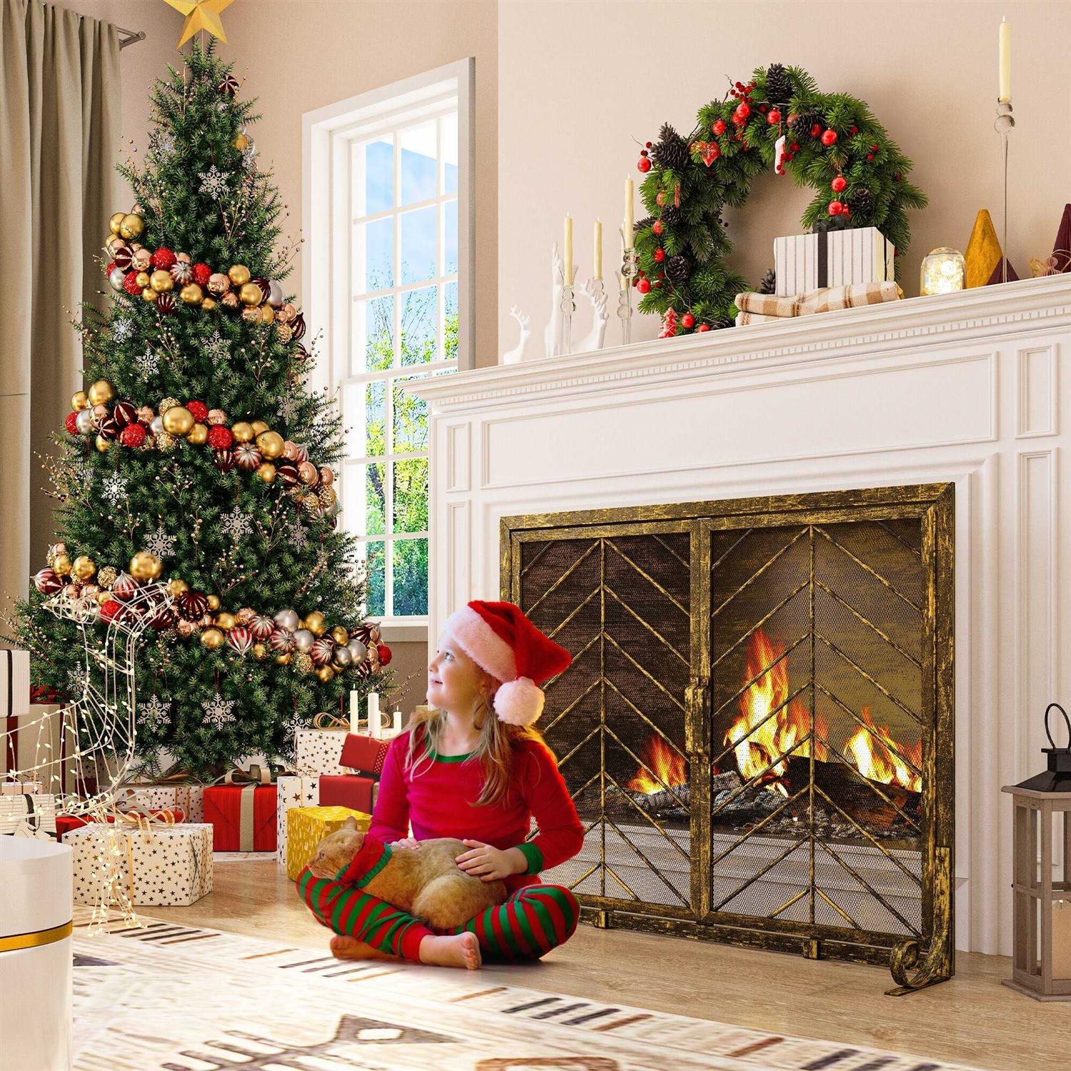 Modern Solid Wrought Iron Fireplace screen - Image 3