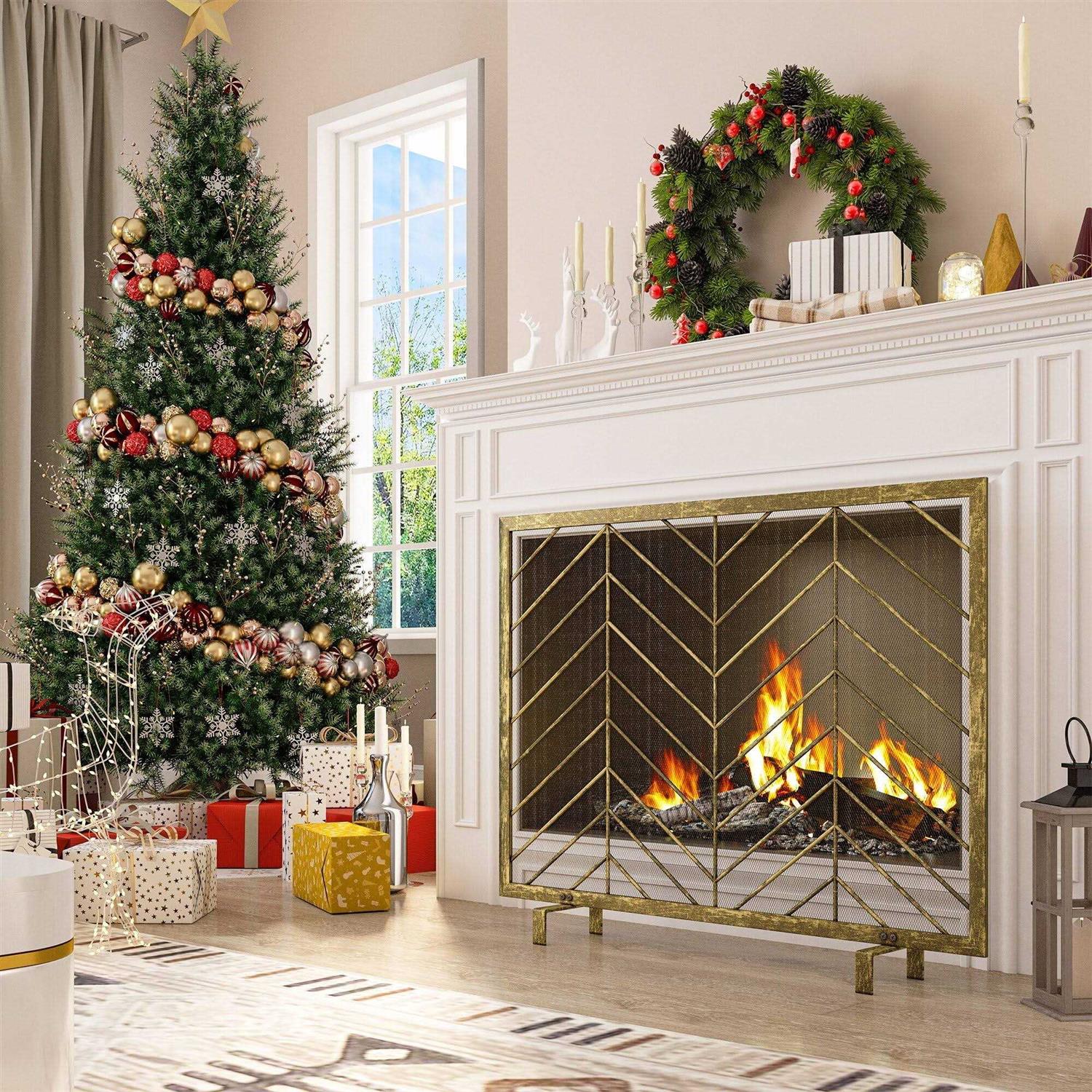 Modern Solid Wrought Iron Fireplace screen - Image 5