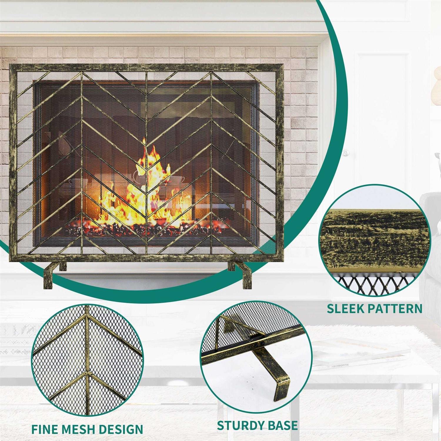 Modern Solid Wrought Iron Fireplace screen - Image 5