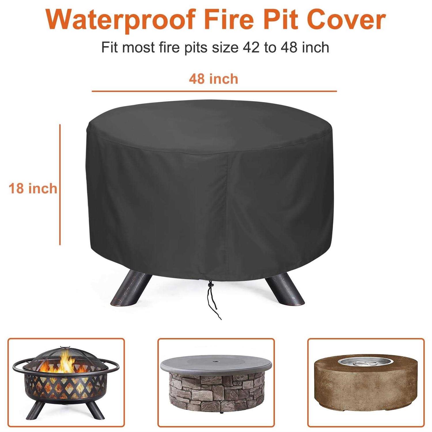 LBTING Fire Pit Cover Cover Round Firepit - Image 5