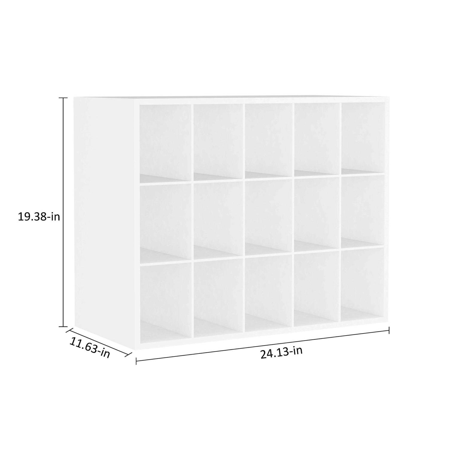 Style Selections Drawers Stackable Wood Laminate 15 Cube Organizer CL22-ST15-W - Image 5