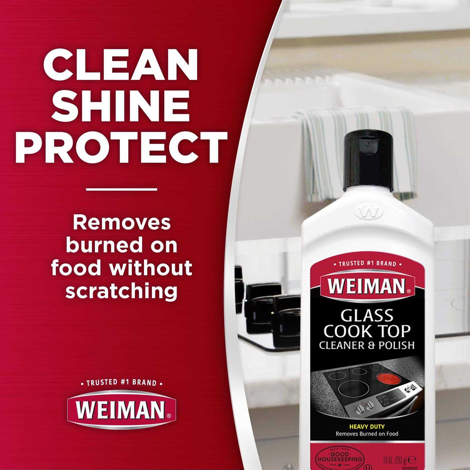 Weiman Cooktop and Stove Top Cleaner Kit Glass Cook Top Cleaner and Polish 10 oz. Scrubbing Pad - Image 3