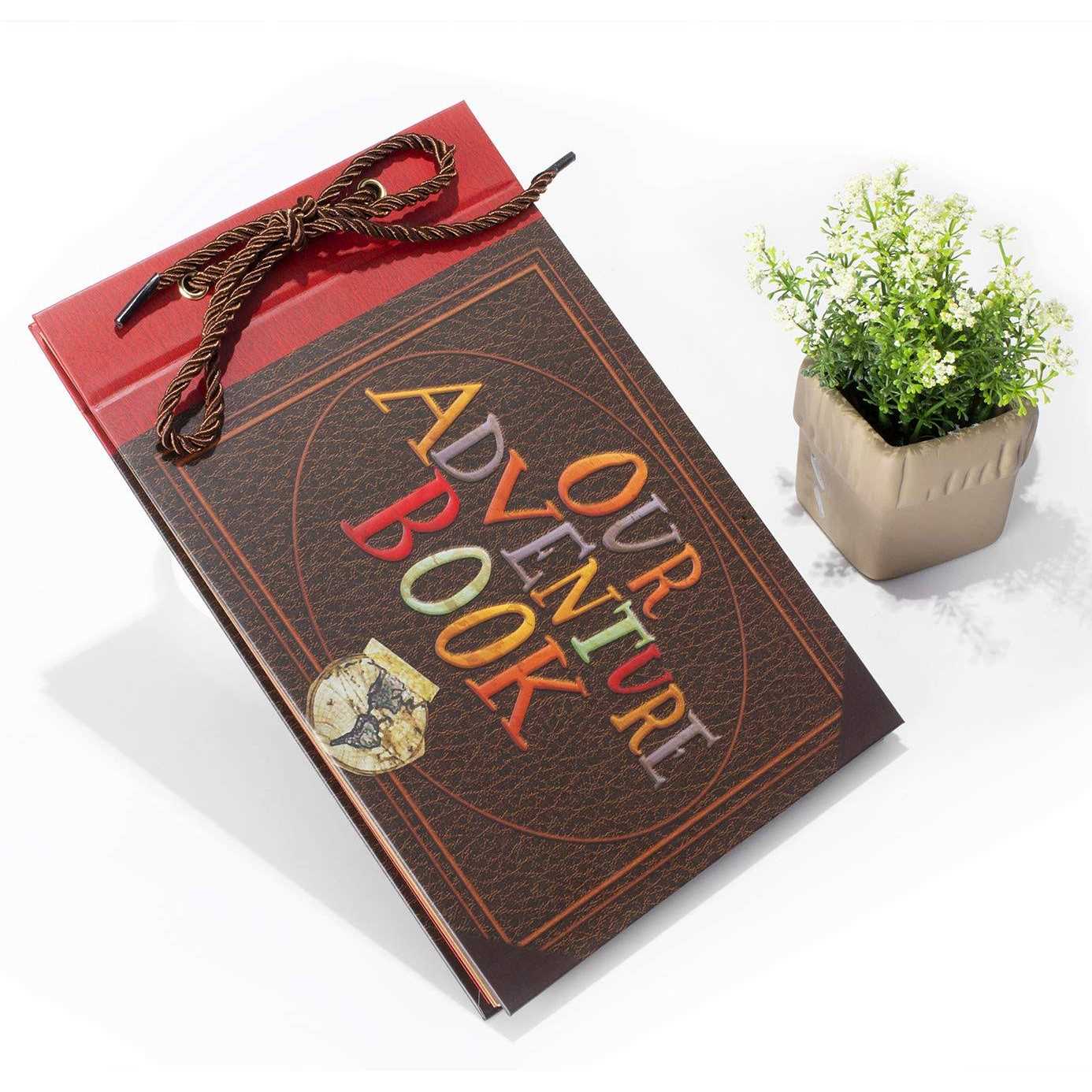 AMAOGE Scrapbook Photo Album,Our Adventure Book Scrapbook Embossed Words Hard Cover Movie Up Travel Scrapbook for Anniversary - Image 3