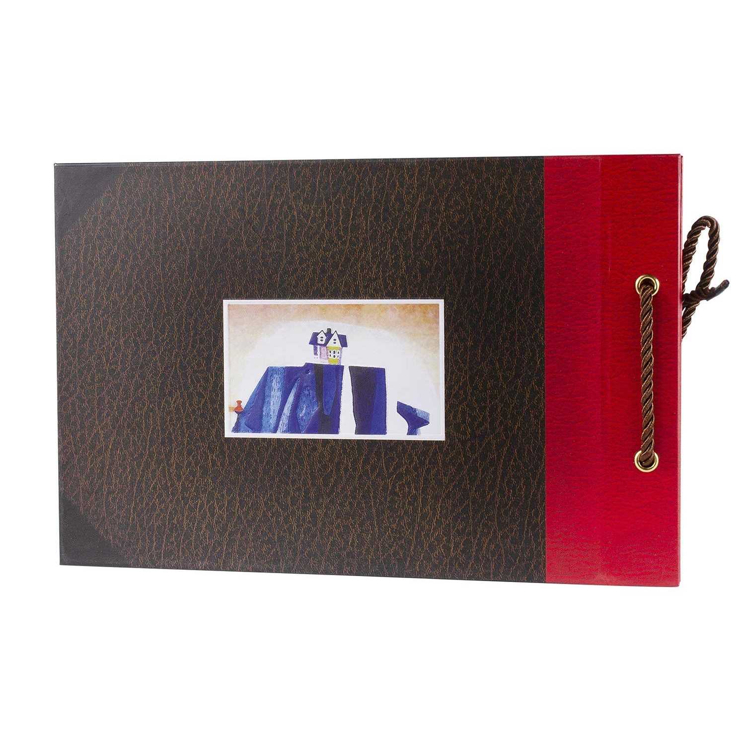 AMAOGE Scrapbook Photo Album,Our Adventure Book Scrapbook Embossed Words Hard Cover Movie Up Travel Scrapbook for Anniversary - Image 4