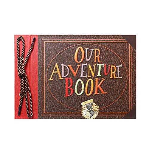 AMAOGE Scrapbook Photo Album,Our Adventure Book Scrapbook Embossed Words Hard Cover Movie Up Travel Scrapbook for Anniversary - Image 5