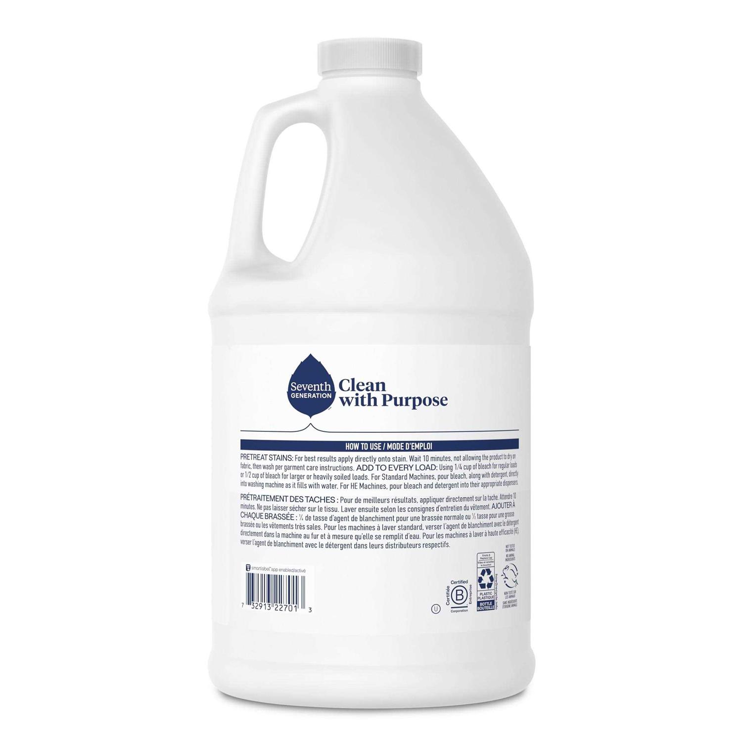 Seventh Generation Chlorine Free Bleach, Free & Clear - 64 fl oz jug - Image 4