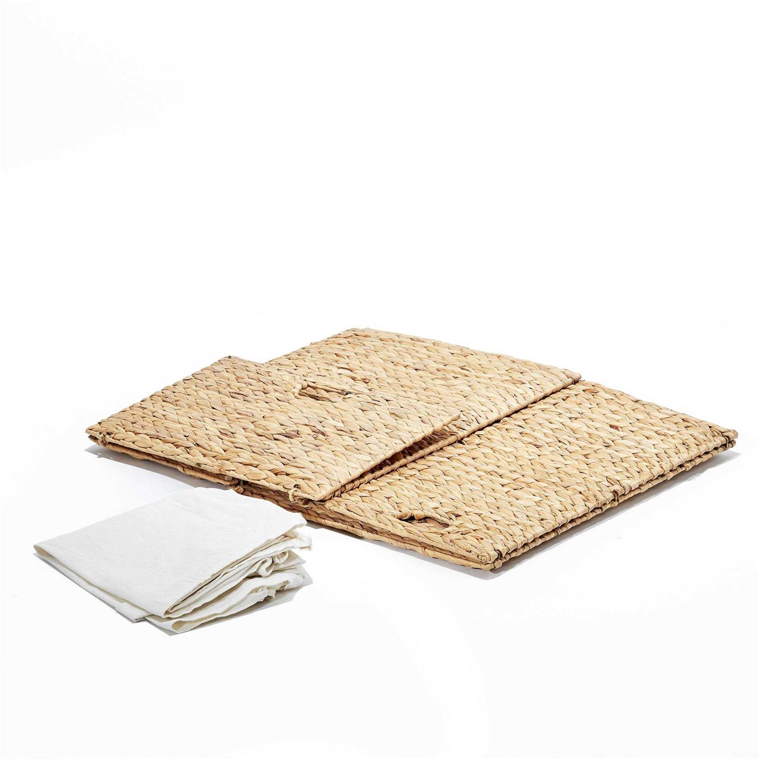 Seville Classics Foldable Water Hyacinth Portable Laundry Hamper - Image 5