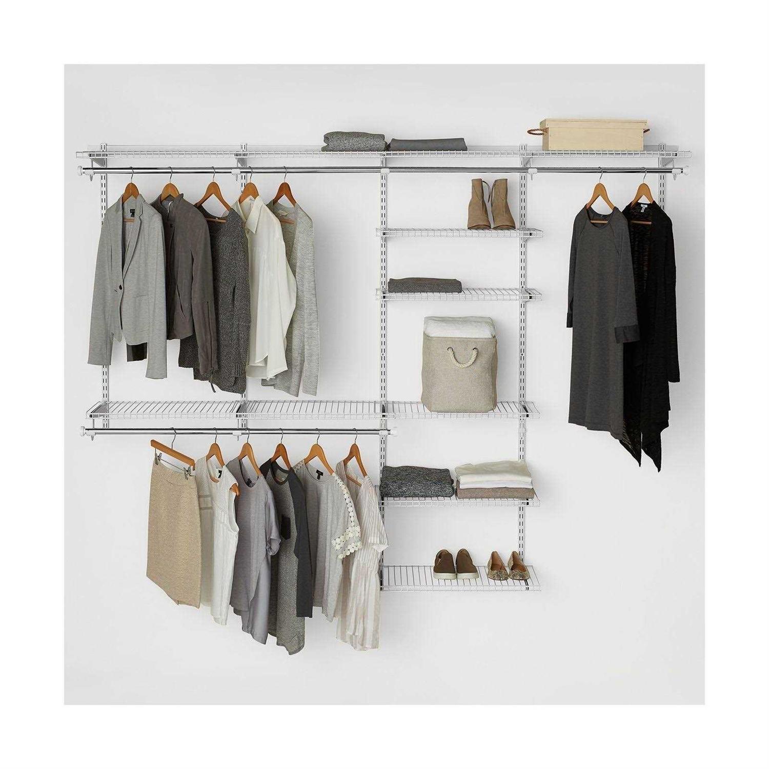 Rubbermaid 4-8ft Expandable Deluxe Closet Kit Storage Solution - Image 4