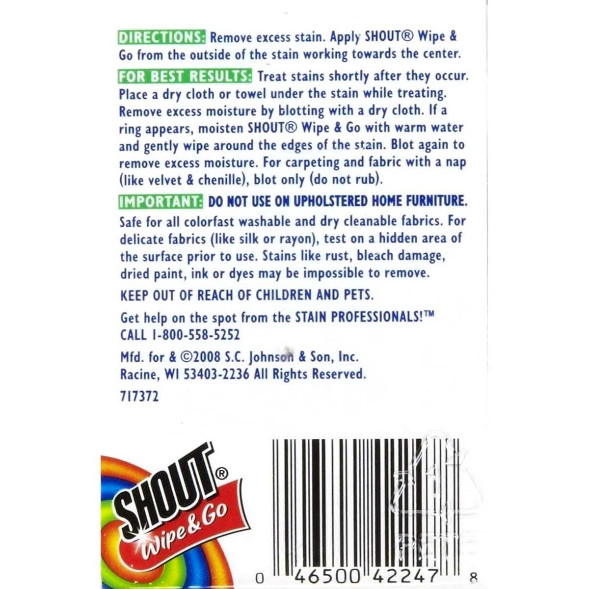 Shout Wipe & Go Instant Stain Remover Wipes - Image 3