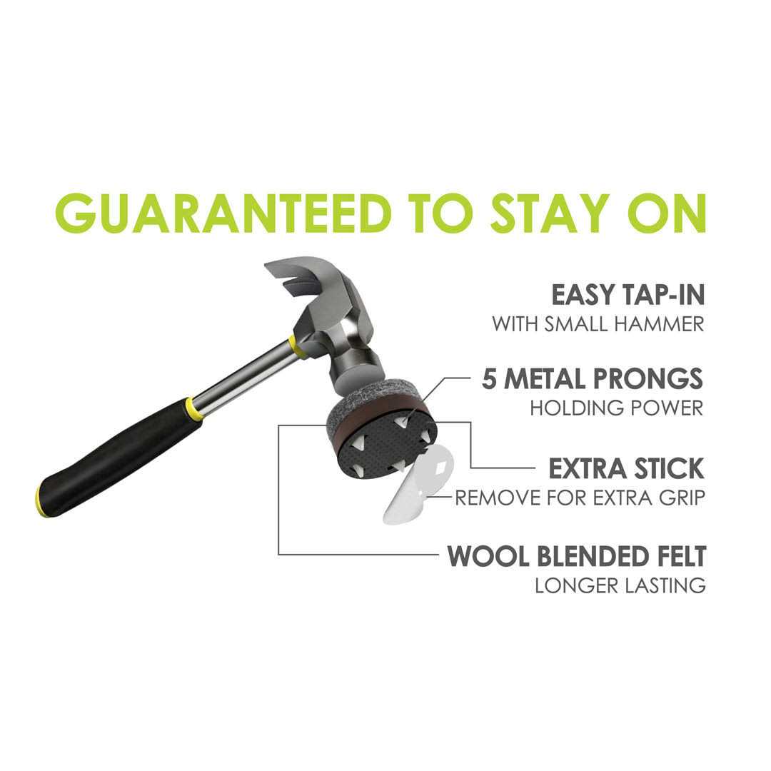 Slipstick GorillaFelt Chair Leg Floor Protectors/Felt Glides Tap-On Felt Furniture Pads Guaranteed to Stay On - Image 4