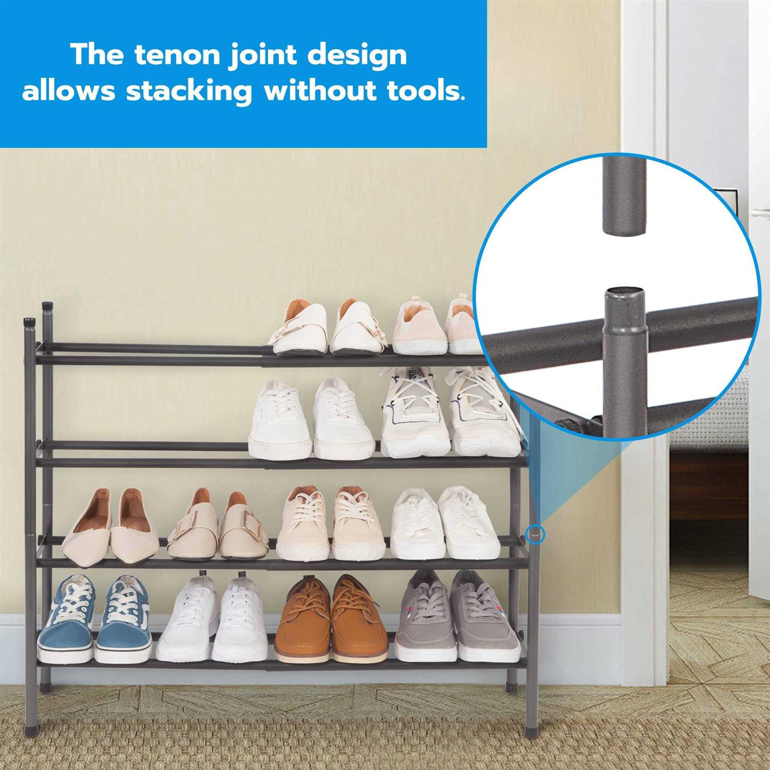storage maniac expandable shoe rack stackable shoe rack for closet - Image 4