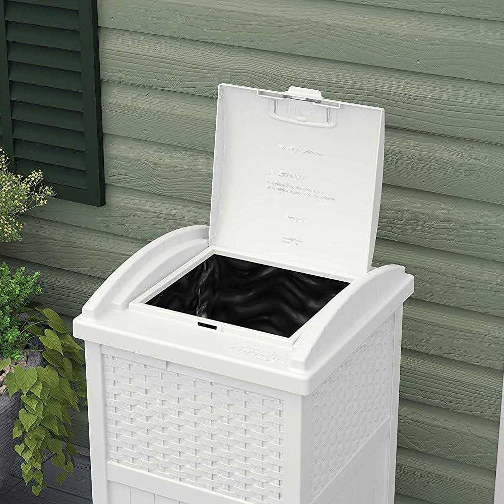 Suncast Outdoor Hideaway Trash Can Bin - Image 4