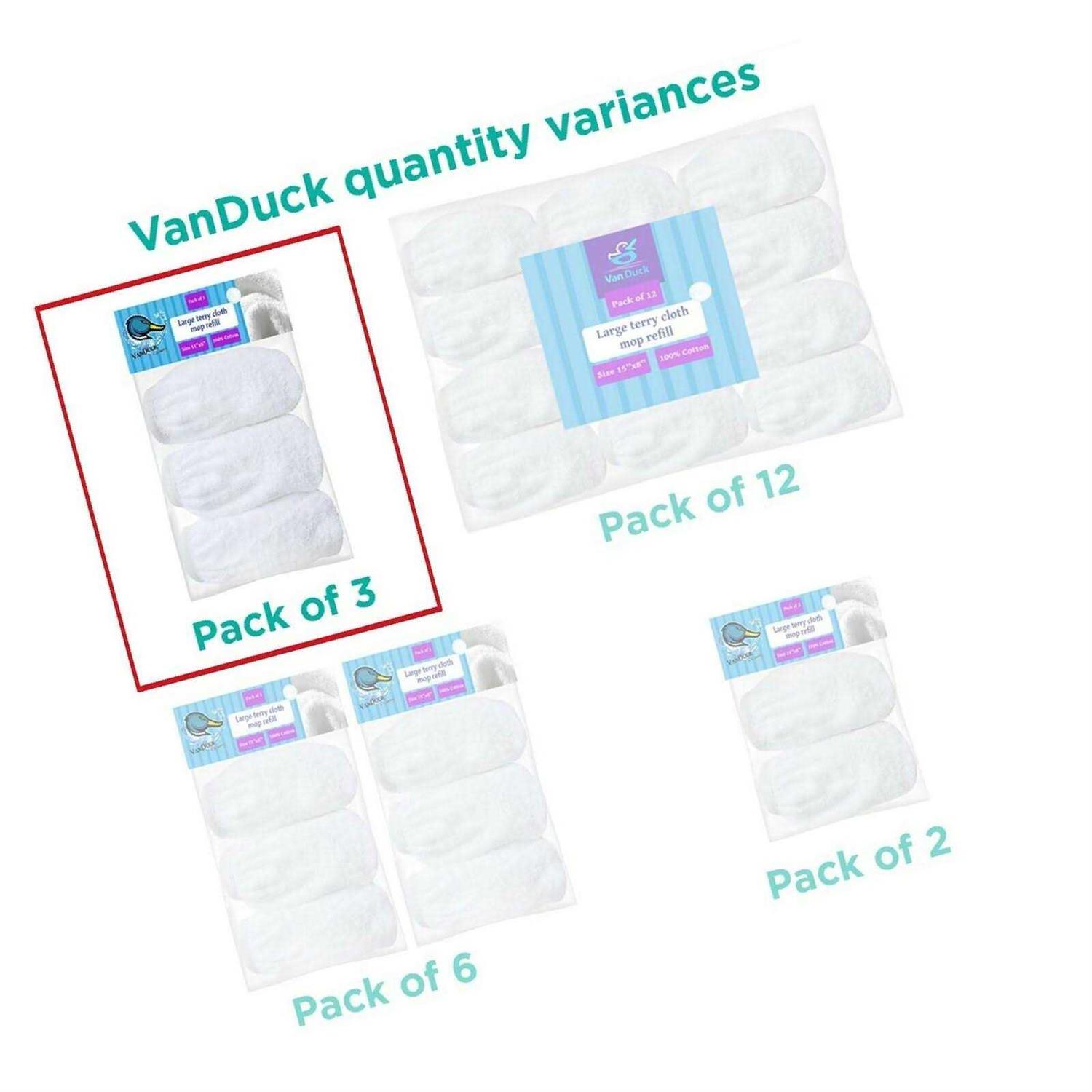 VanDuck 100% Cotton Terry Cloth Mop Pads 15x8 Inch - Image 3