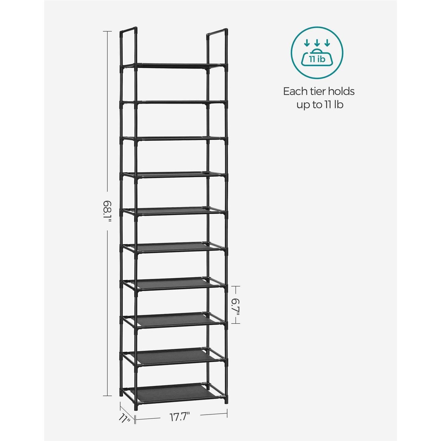 Songmics Shoe Rack 10-Tier Shoe Shelf - Image 3