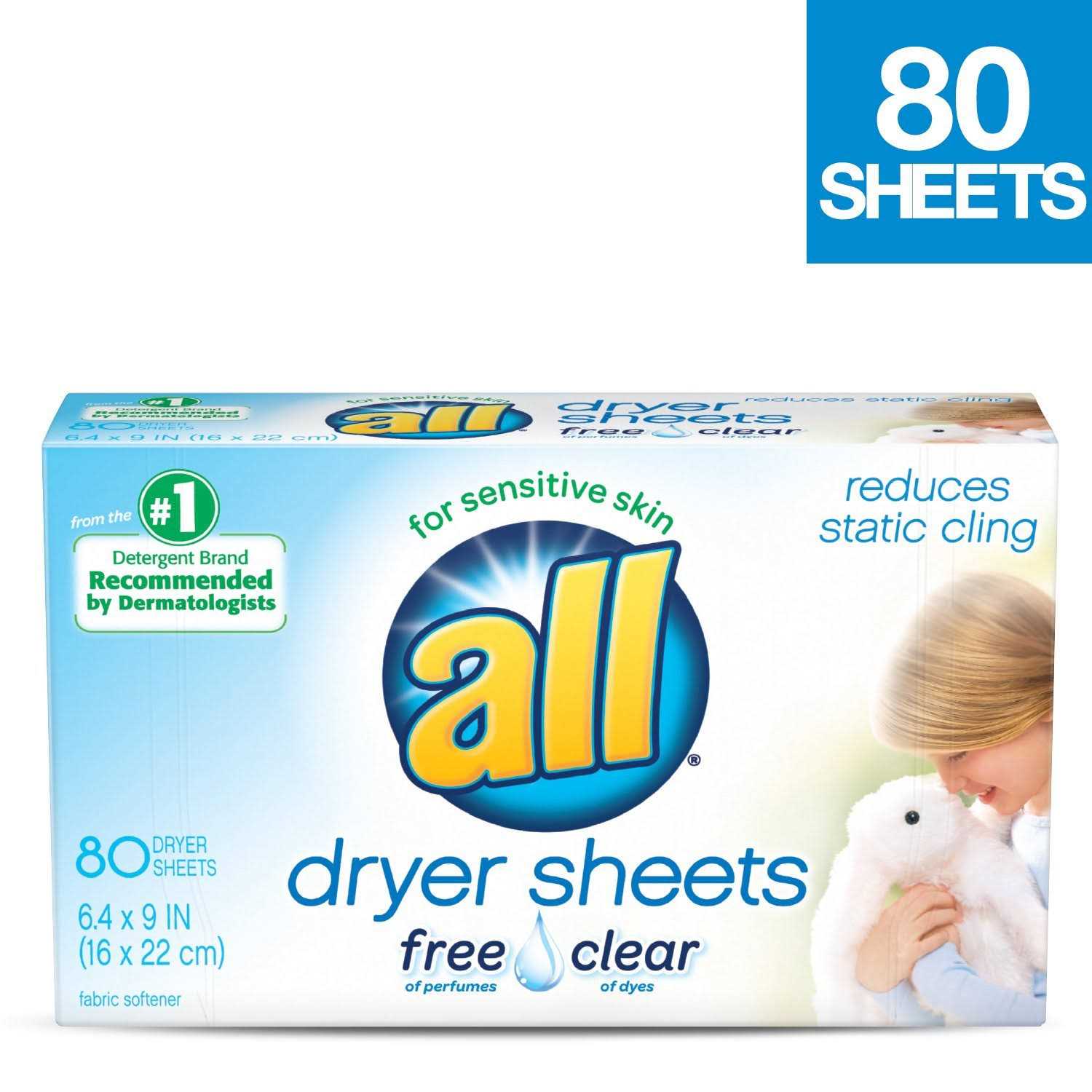 All Fabric Softener Dryer Sheets Sensitive Skin - Image 4