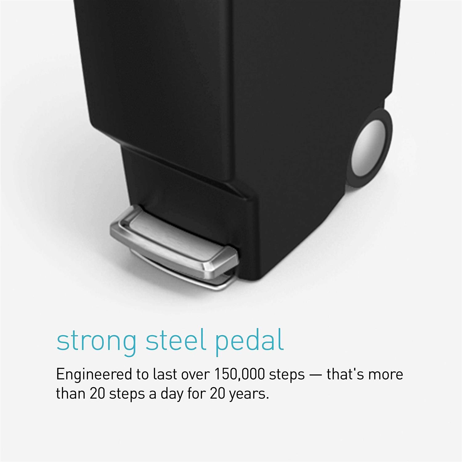 simplehuman 40 Liter / 10.6 Gallon Slim Kitchen Step Trash Can - Image 3