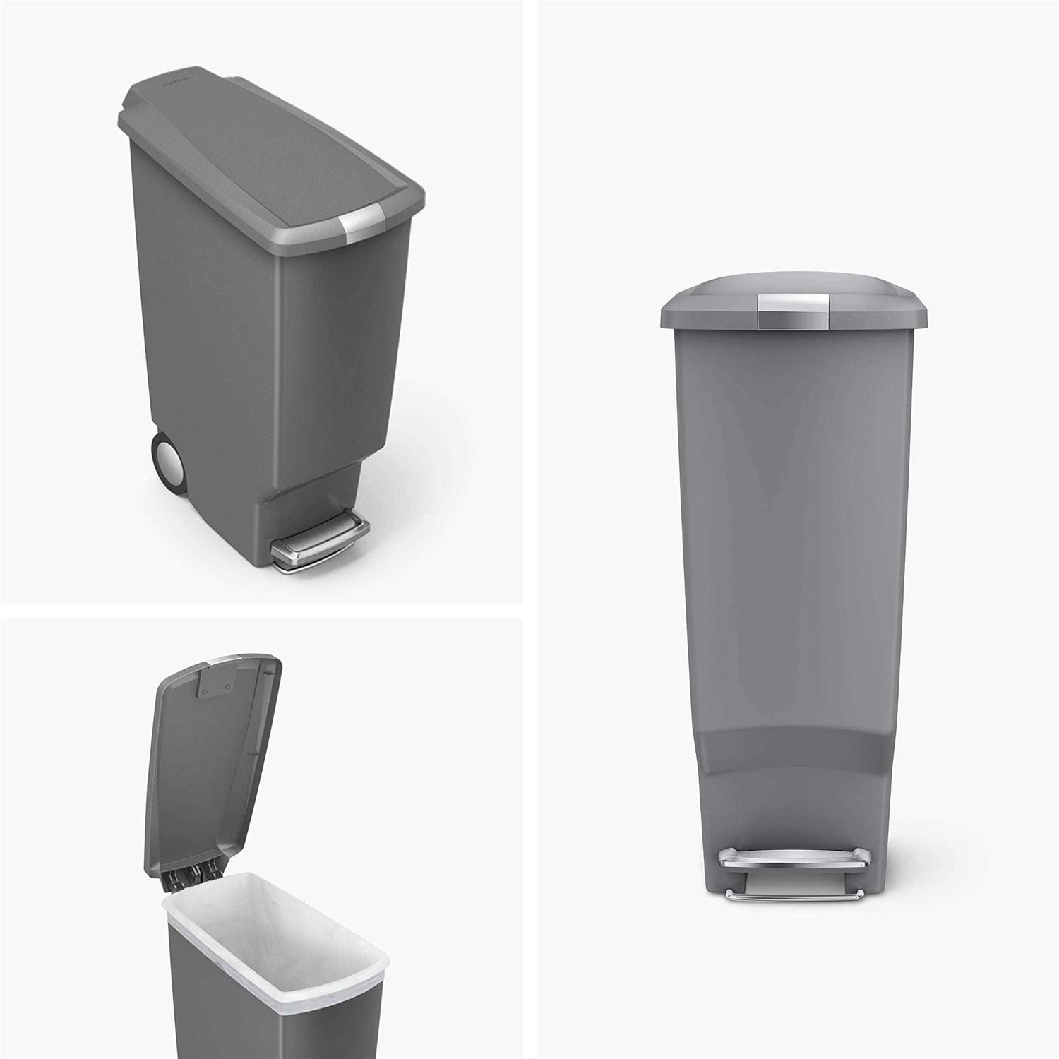 simplehuman 40 Liter / 10.6 Gallon Slim Kitchen Step Trash Can - Image 4