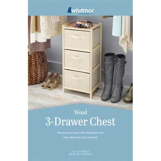 Whitmor 3 Drawer Wood Chest - Image 4