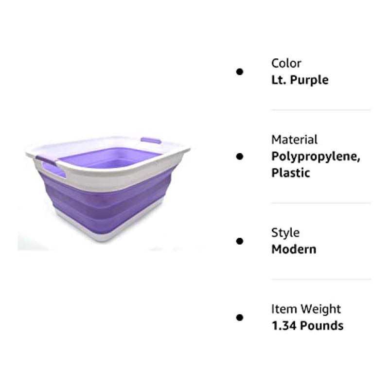 Sammart 41L Collapsible Plastic Laundry Basket Foldable Pop Up Storage Container/Organizer - Image 5