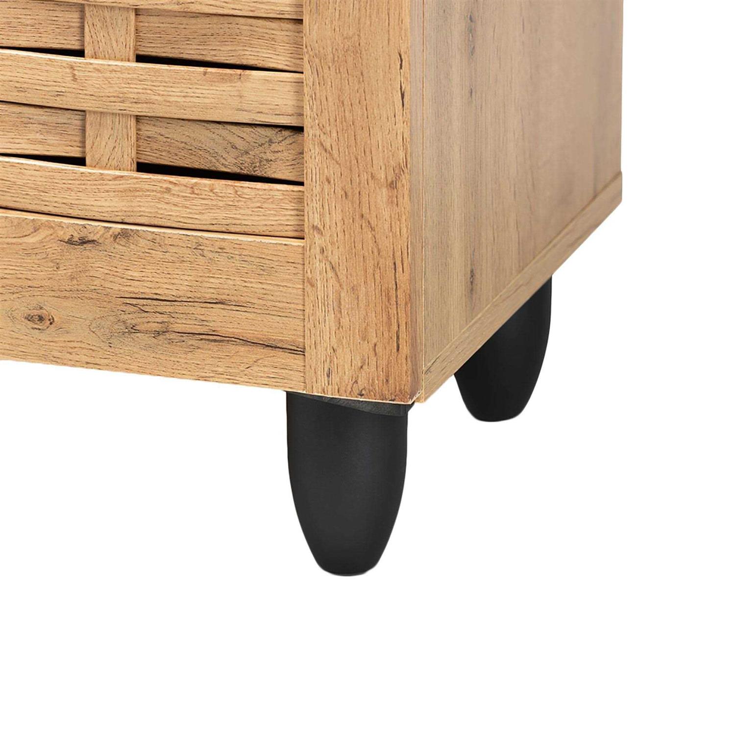 Baxton Studio Winda Modern and Contemporary Oak Brown Finished Wood Shoe Cabinet - Image 4