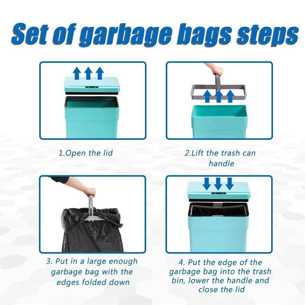 13 Gallon Trash Can Plastic Kitchen Trash Can Automatic Touch Free High-Capacity Garbage Can with Lid for Bedroom Bathroom Home Office 50 Liter - Image 5