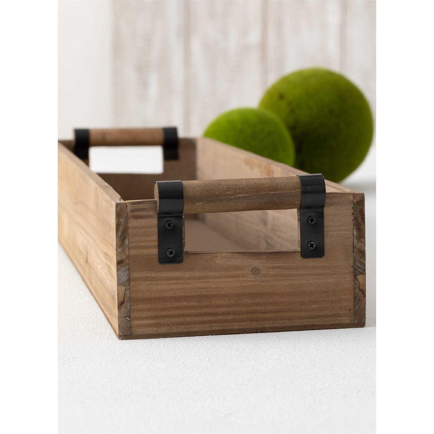 Sullivans Wooden Table Wood Container 3.5H Brown - Image 3