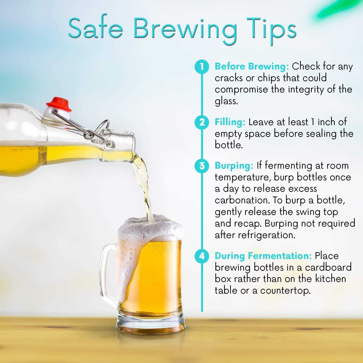 WILLDAN Giara Glass Bottle with Stopper Caps Set Swing Top Glass Bottles for Beverages - Image 3