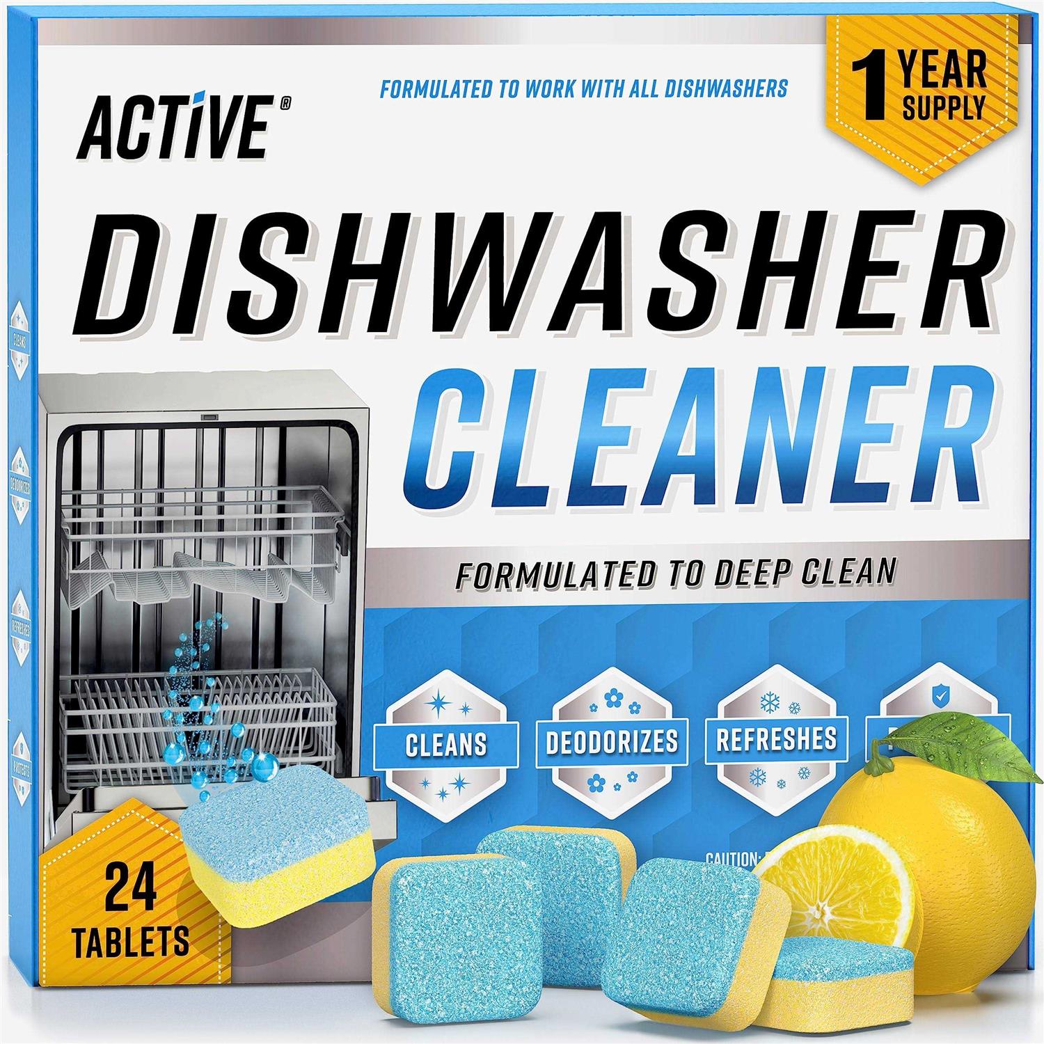 ACTIVE Dishwasher Cleaner And Deodorizer Tablets 24 Pack Deep Cleaning Descaler Pods for Dish Washer Machine - Image 3